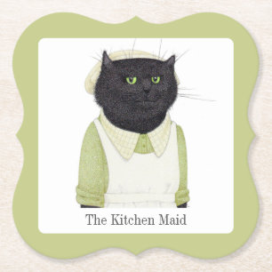 KITCHEN MAID CAT Bracket Paper Coasters + Text