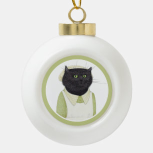 KITCHEN MAID CAT Ceramic Ball Ornament