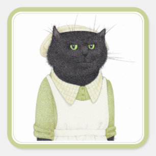 KITCHEN MAID CAT Large Square Stickers
