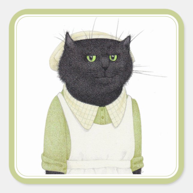 KITCHEN MAID CAT Large Square Stickers (Front)