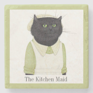 KITCHEN MAID CAT Marble Stone Coaster + Text