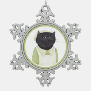 KITCHEN MAID CAT Pewter Snowflake Ornament