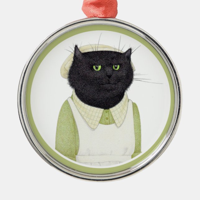 KITCHEN MAID CAT Premium Round Ornament (Front)