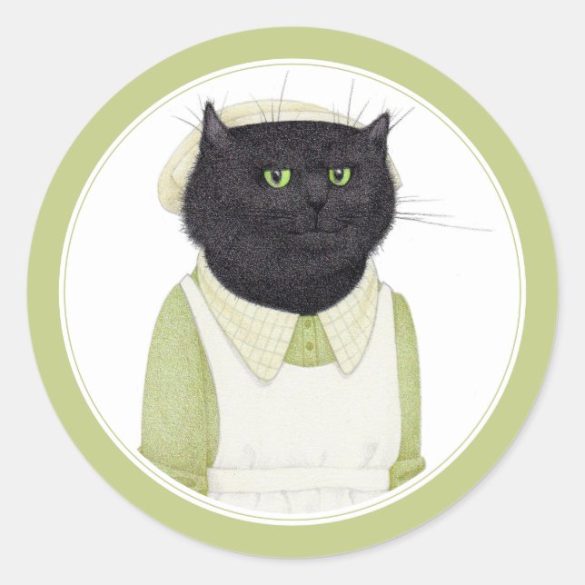 KITCHEN MAID CAT Small Round Stickers (Front)