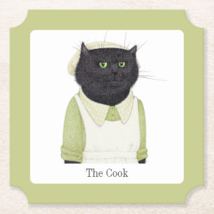 KITCHEN MAID CAT Ticket Paper Coasters + Text