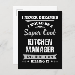Kitchen Manager Super Cool Killing it Postcard