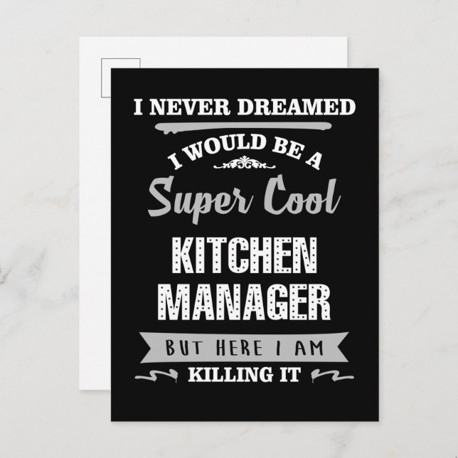 Kitchen Manager Super Cool Killing it Postcard (Front/Back)