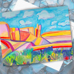 Kitchen Mesa Wacky Watercolor Art Postcard<br><div class="desc">Have you been to Kitchen Mesa in New Mexico? It's beautiful! I hope you like my wacky colourful watercolor version.</div>