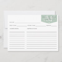 Kitchen Monogram Script Teal Floral Foliage Recipe