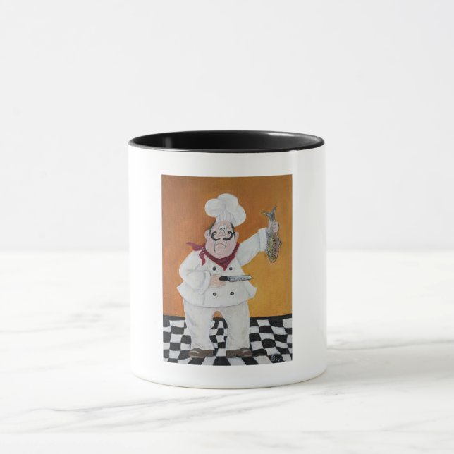 kitchen mug fat little chef design (Center)