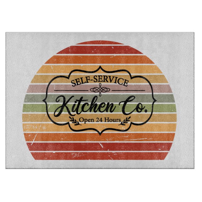 Kitchen Open 24 hours Cutting Board (Front)