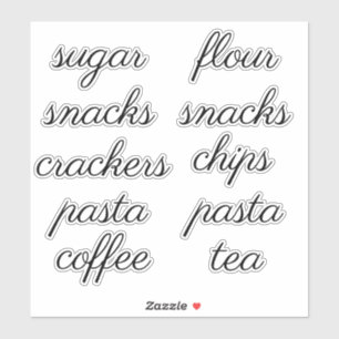 Kitchen Pantry Organisation Script Label Sticker