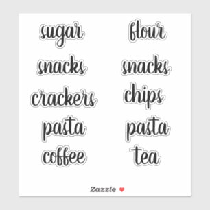 Kitchen Pantry Organisation Script Label Sticker