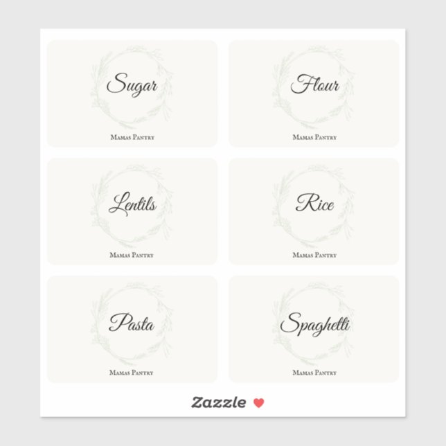 Kitchen Pantry Organization Food Storage Labels  (Sheet)