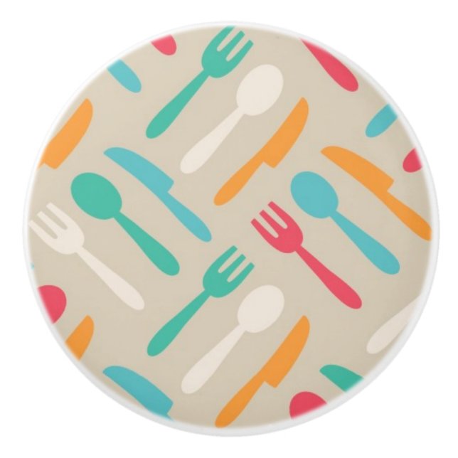 Kitchen pattern 3 ceramic knob (Front)