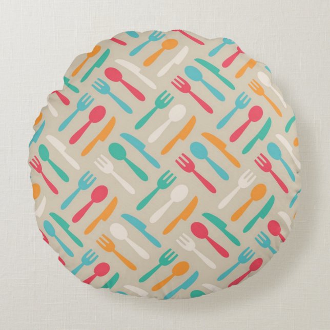 Kitchen pattern 3 round cushion (Front)