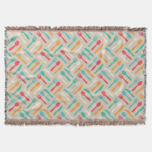 Kitchen pattern 3 throw blanket