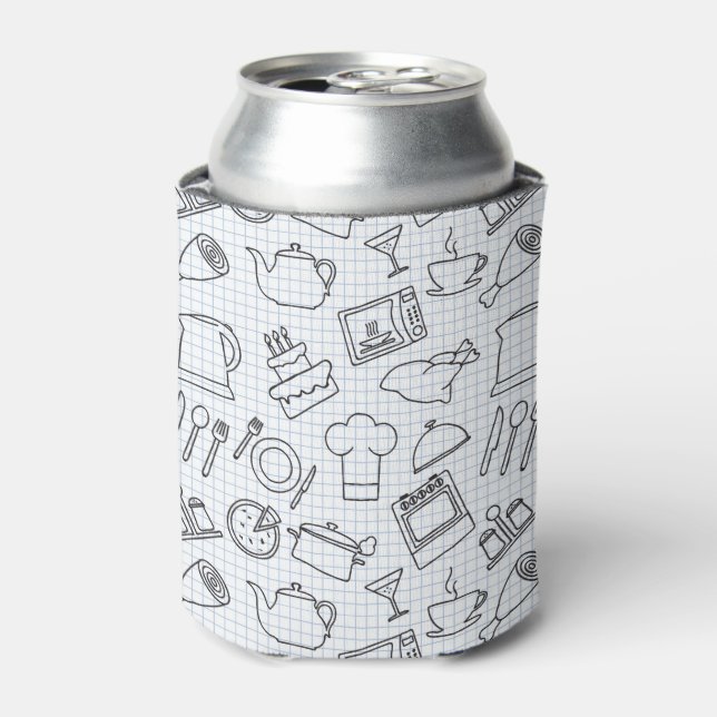Kitchen Pattern 4 Can Cooler (Can Front)