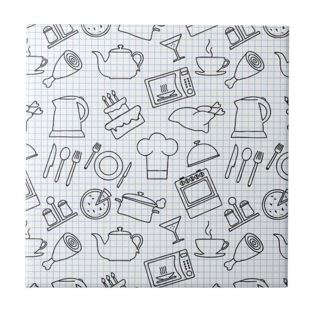 Kitchen Pattern 4 Ceramic Tile (Front)