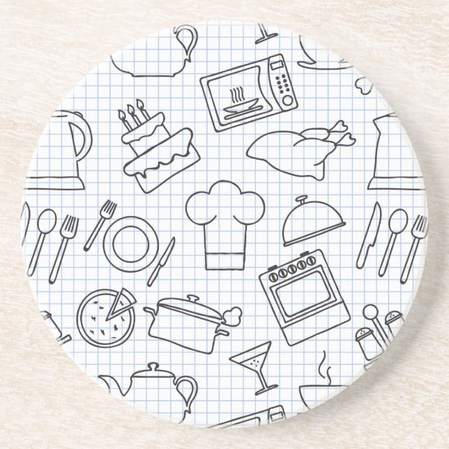 Kitchen Pattern 4 Coaster (Front)