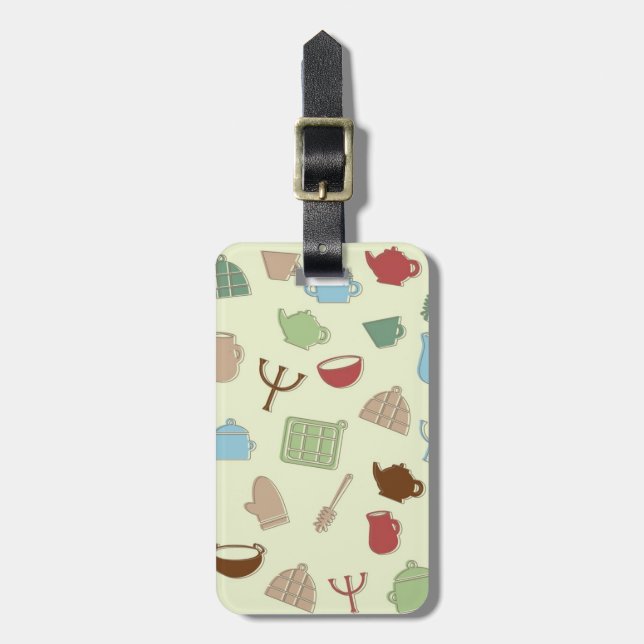 Kitchen pattern luggage tag (Front Vertical)