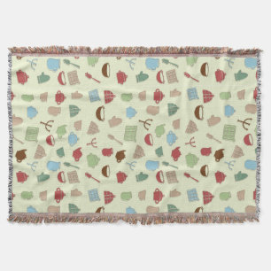 Kitchen pattern throw blanket