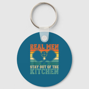 Kitchen Player Real Out Pickleball Stay Laugh Key Ring