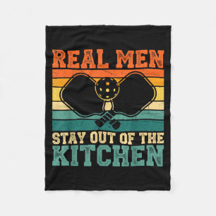 Kitchen Player Real Out Pickleball Stay Smile Fleece Blanket