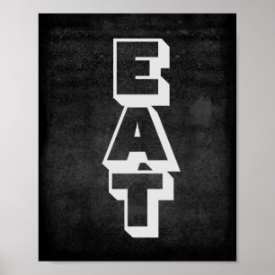 kitchen poster bold text on distressed grey
