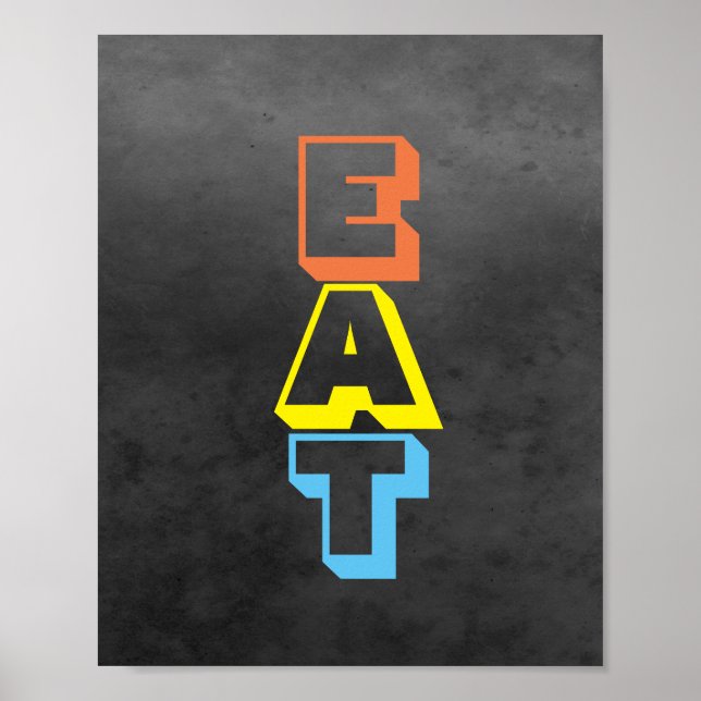 kitchen poster typography colourful modern (Front)