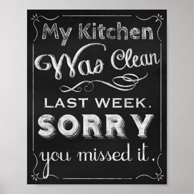 Kitchen print, Chalk art prints chalkboard (Front)