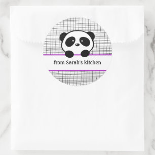 Kitchen Purple Black Panda Canning Stickers