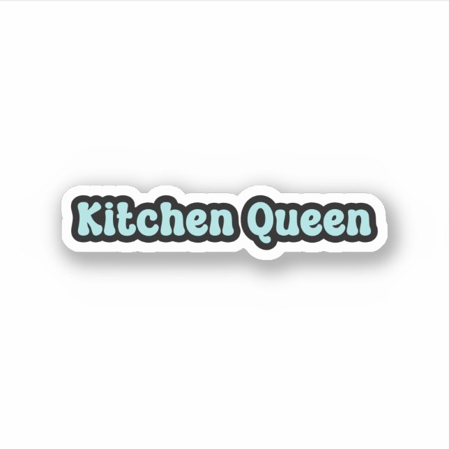Kitchen Queen Blue Retro Text (Front)