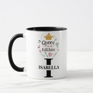 Kitchen Queen Name Monogram Design Mug