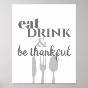 kitchen quote word art modern style eat poster