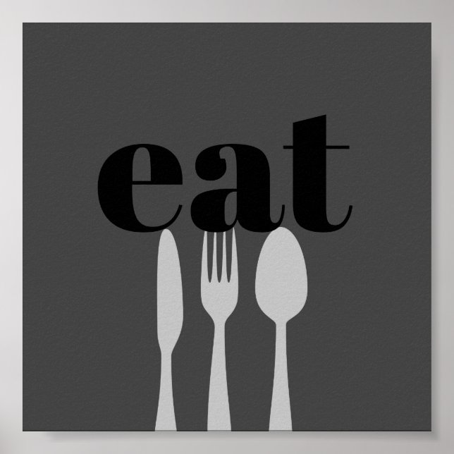 kitchen quote word art modern style eat poster (Front)