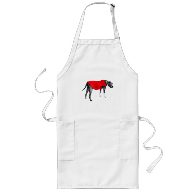 Kitchen Red, Gentle Guard Long Apron (Front)