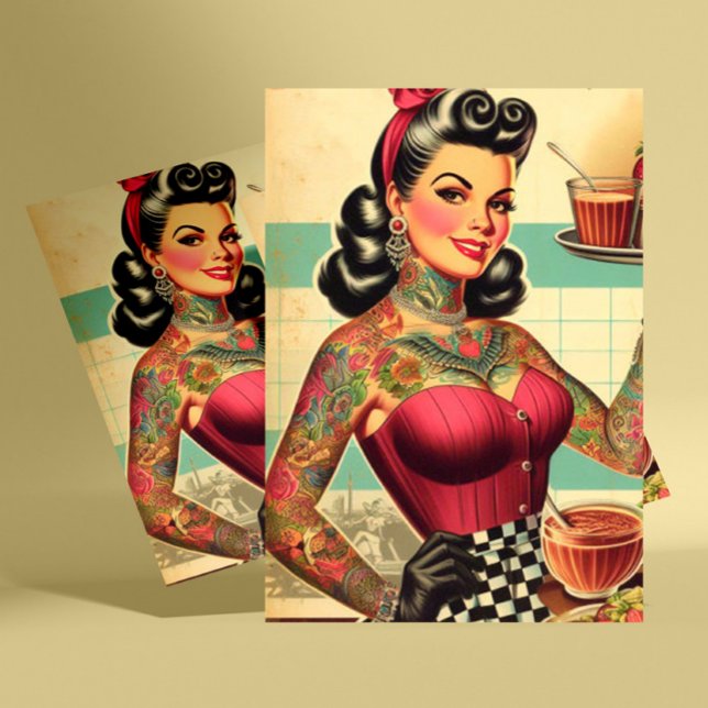 Kitchen Restaurant Pin-up Postcard (Creator Uploaded)