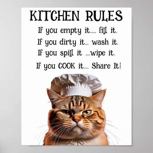 KITCHEN RULES POSTER (Front)