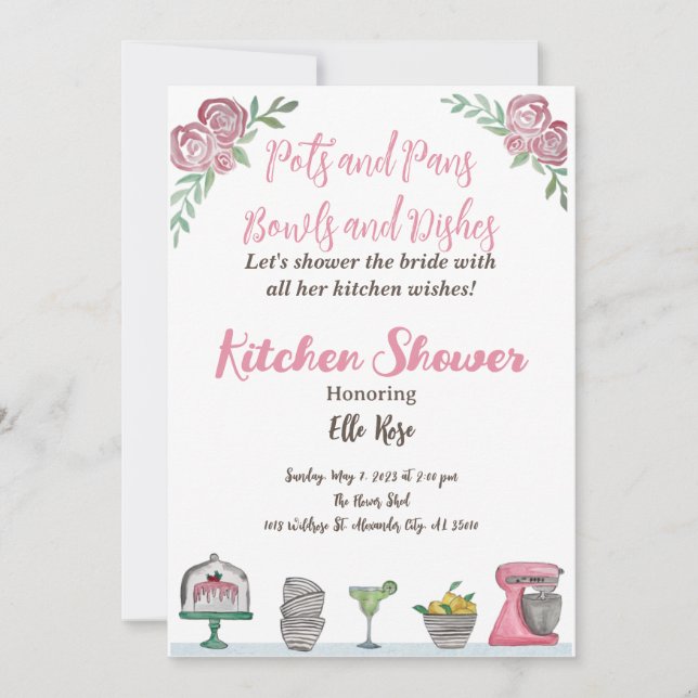 Kitchen Shower Invitation  (Front)