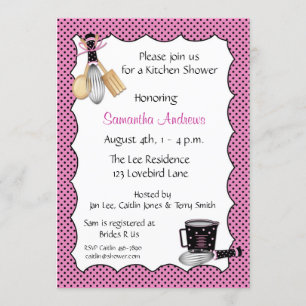 Kitchen Shower Pink Invitation
