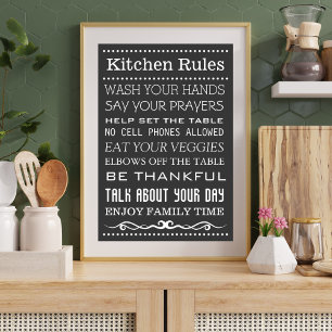 Kitchen Sign Family Rules Sign Kitchen Rules