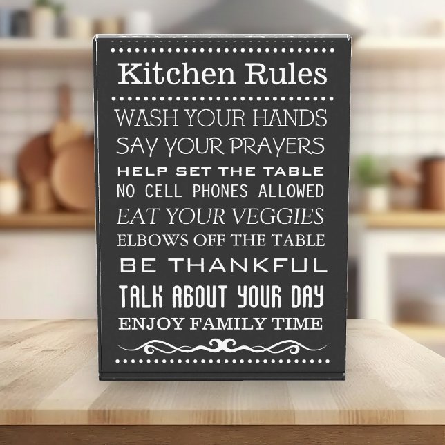 Kitchen Sign | Family Rules Sign | Kitchen Rules Photo Block (Creator Uploaded)