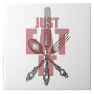Kitchen Silverware   Just Eat It Ceramic Tile