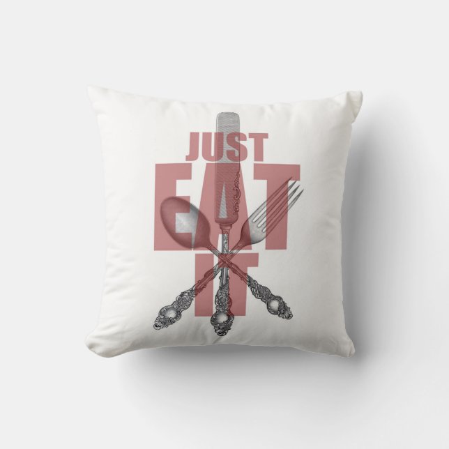 Kitchen Silverware | Just Eat It | Farmhouse Fun Cushion (Front)
