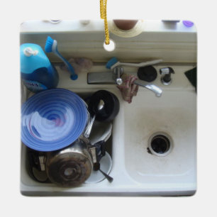 Kitchen Sink Ceramic Ornament