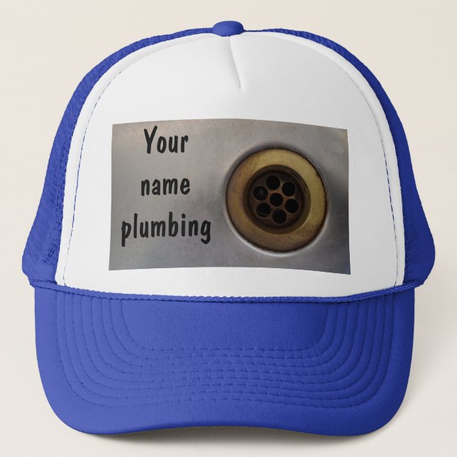 Kitchen sink drain photo prote plumbers trucker hat (Front)