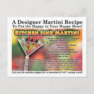 Kitchen Sink Martini Recipe Postcard