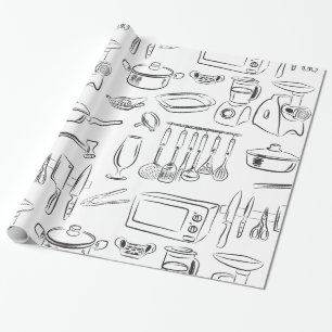 Kitchen Sketch Wrapping Paper