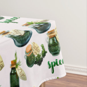 Kitchen Spices Home Cooking Unique & Unusual Tablecloth